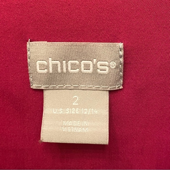 CHICO’S Women Pink Fuchsia 100% Modal Button Long Sleeve Top Size 2 (12/14) - Picture 5 of 7